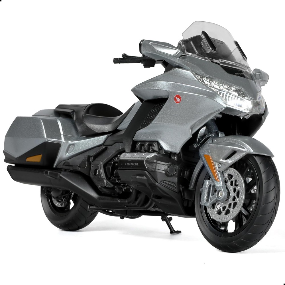 Goldwing Motorcycle Mini Model 1:12 – Alloy, Gray, for Gift