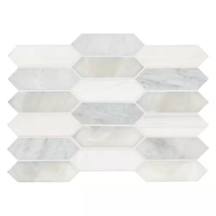 Cienega Springs Picket 10 In. X 14 In. X 0.24 In. Marble/Glass Mesh-Mounted Mosa