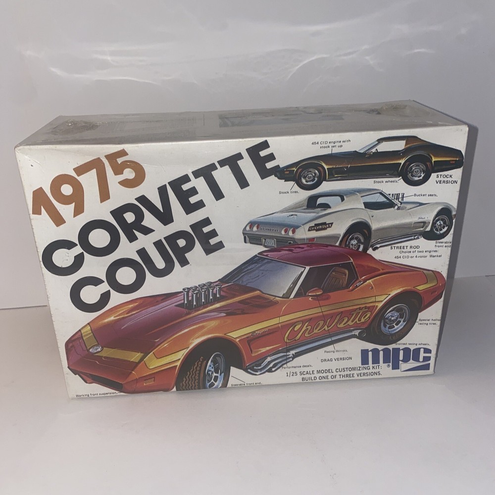 1975 Corvette Coupe MPC 1:25 Model Kit 1-7505 Sealed Box