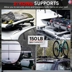 DNA MOTORING Front, Rear Pair of Roof Rack Cross Bars Compatible with Kicks