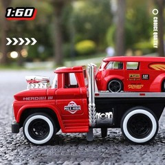 1:64 Alloy Muscle Truck Flatbed Transport Car Vehicles Model Diecasts Metal Trai