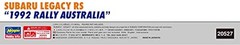 Hasegawa 1/24 Subaru Legacy RS 1992 Rally Australia Plastic Model 20527