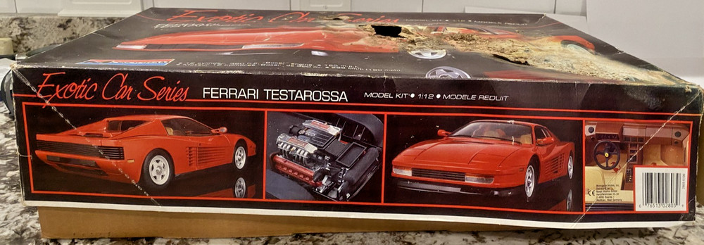 Vintage Monogram 1/12 Ferrari Testarossa Model Kit #2803 – Open Box SEALED PARTS