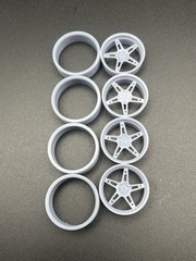 1/25 Scale Resin 26 Inch Model Car Wheel Set
