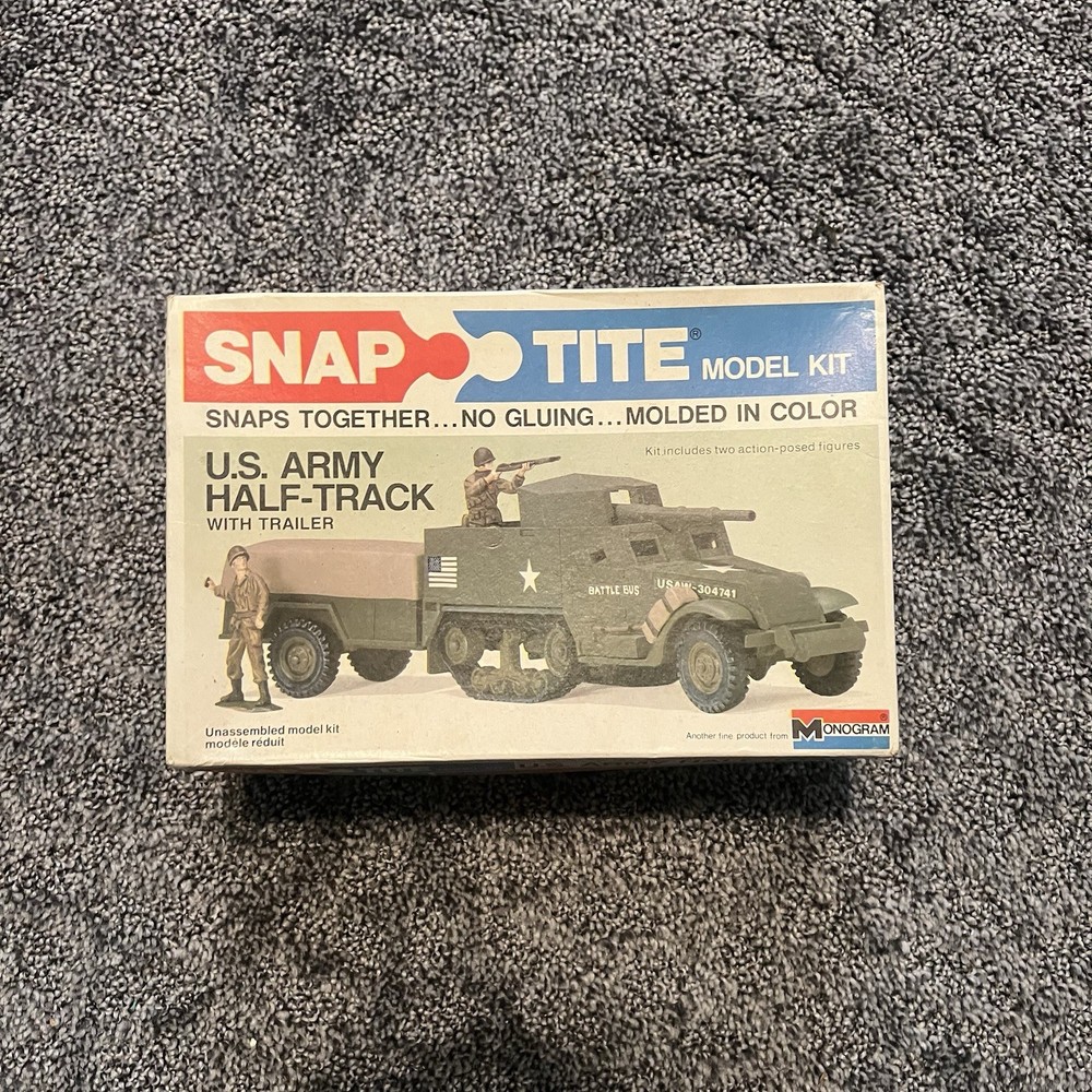 1976/79 Monogram SnapTite US Army Half-Track Model Kit VINTAGE Assembled