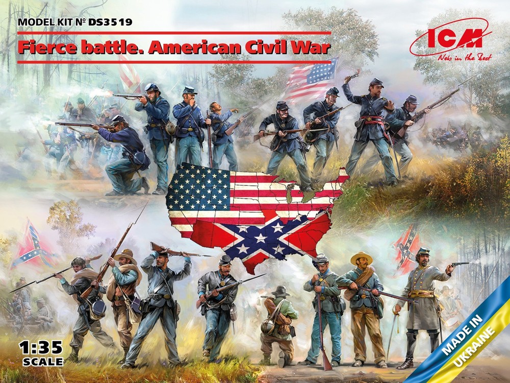 ICM 1/35 American Civil War Battle Diorama Union & Confederate Infantry DS3519