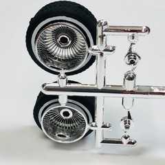 Hoppin Hydros 1/24 1/25 Chrome Low Rollerz Rims w/ Whitewall Tires 506