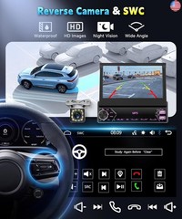 7 inch Single Din Flip Out IPS Touchscreen Car Stereo, 1 Din Car Stereo with