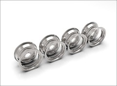 1:8 (4) Chrome Stock Steel Two Piece wheels Fits Monogram/Revell kits