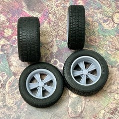 1/24 Scale: 17-inch “Hurst” wheels W/ Wide Rear Tires; Resin 1/25
