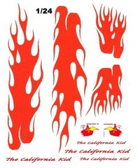 The California Kid flames 1/25th – 1/24th Scale Waterslide Decals