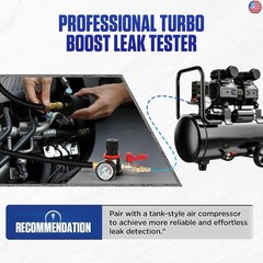 Turbo System Leakage Tester Kit with 4 Pairs of Stepped Adapters 1-3/8″ to
