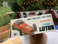 Vintage 1960’s Palmer Plastic Model Kit Ford Lotus Motorized 1/25 Snap Together