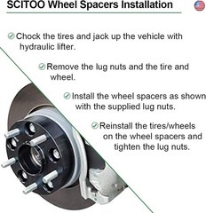SCITOO 4Pcs 5×4.5 Wheel Spacers 1.5 inch Thread Pitch 12×1.5 Hub Bore 82.5mm 5