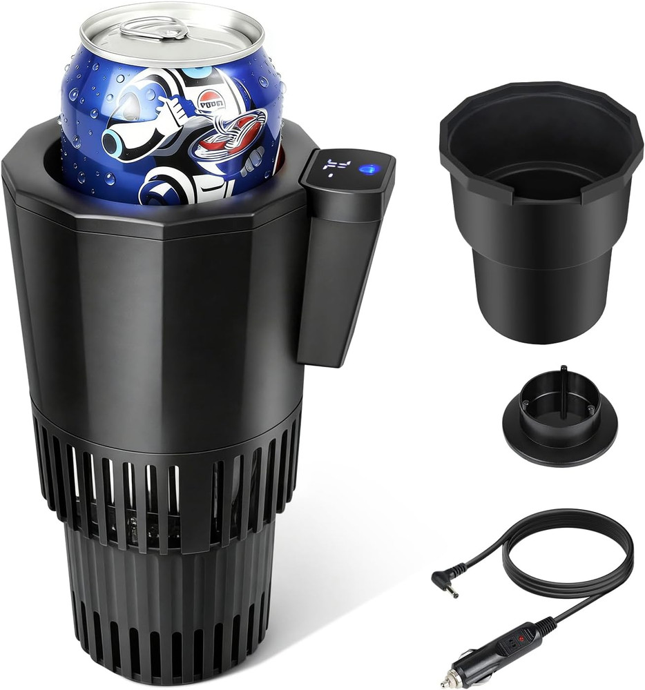 2 in 1 Auto Cooling and Heating Car Cup Holder with Insulation Lid for Car Coffe