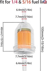 Strongthium 1/4″ 5/16″ Inline Fuel Filters with Magnet for Briggs &