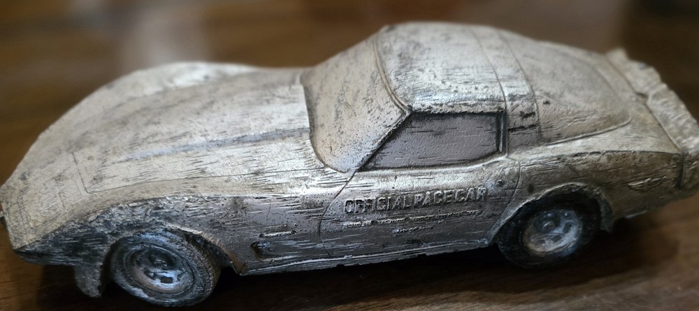 70s Chevy Corvette 7¼ Promo Car Silver Gray Offical Pace Car Plastic Paperweight