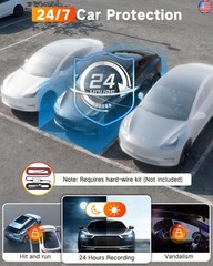 WECOOL 4K UHD 3 Channel Dash Cam Front and Rear Inside, Free 64GB Card