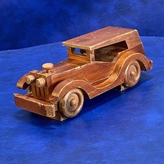 Vtg Wood Old Time Car Model 20s – 30s Style Auto Collectible Wooden Automobile