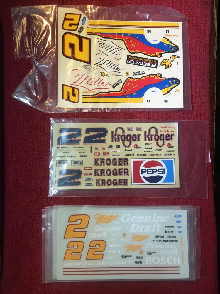 1/24 – 1/25 Vintage 1990’s Nascar Model Decals – #2 – Sold Individually