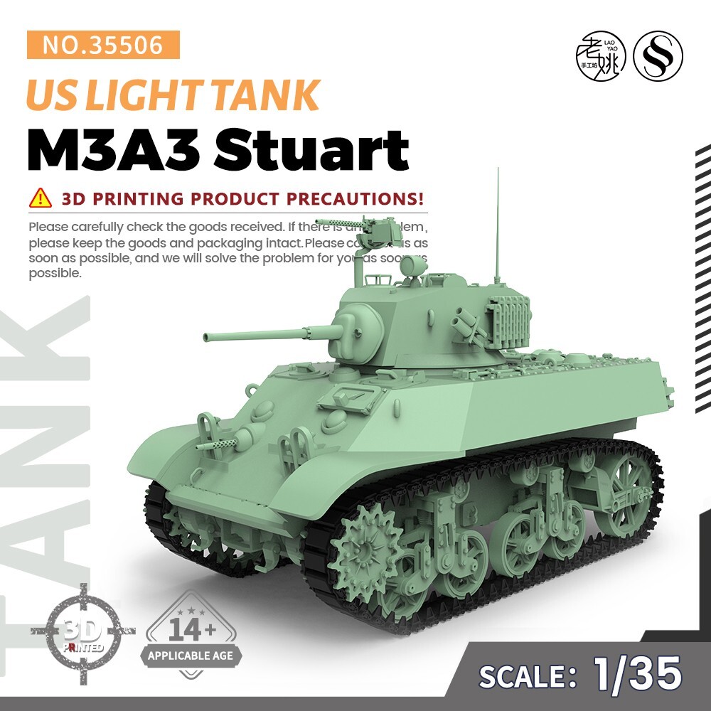 SSMODEL SS35506 1/35 Military Model Kit US M3A3 Stuart Light Tank