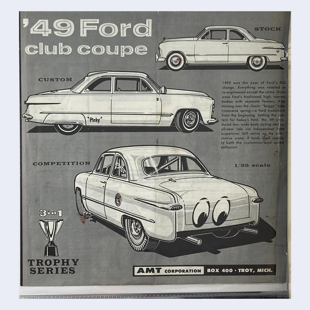 49 Ford Club Coupe AMT – Trophy Series Stock Customized Model Instructions