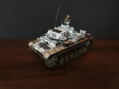 1/35 Built Dragon German Panzer III Ausf N Tank Winter WWII w/commander fig
