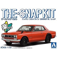 AOSHIMA 1/32 The Snap Kit Series Nissan Skyline 2000GT-R Red Color-coded Plastic