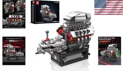 Interactive V8 Engine Model Kit 855 Pieces – Educational STEM Toy for Adults