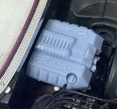 Resin Custom Cadillac LSA engine, Supercharged, for scale model cars, 1/24 1/25