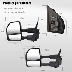 Passenger Right Side Towing Mirrors for 2017 2018 2019 2020 Ford F250 F350 F450