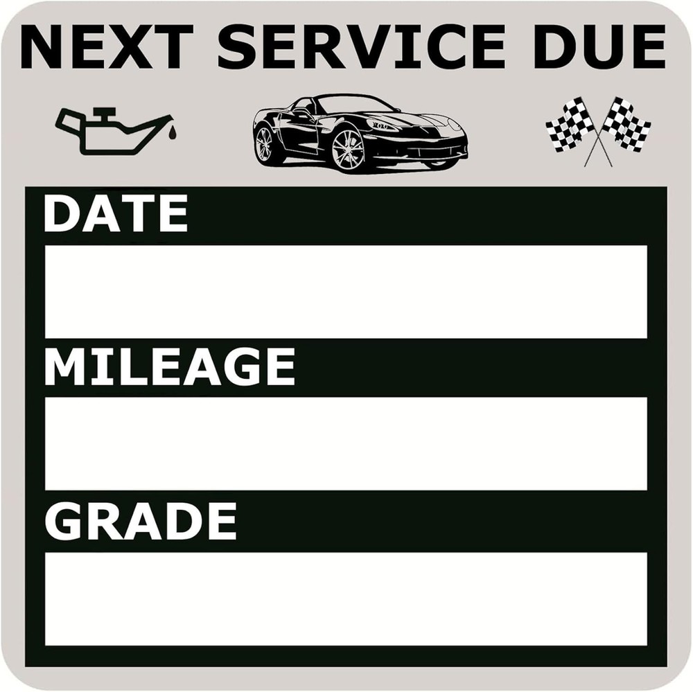 Oil Change Stickers, Static Cling 120 Count 2×2 Inches Inches, Black