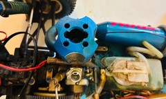 Collectible model racer O.S. car with O.S. Max model engine – unknown condition