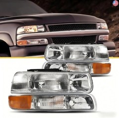 Torchbeam Headlights Assembly Compatible with 1999-2002 Chevy Silverado
