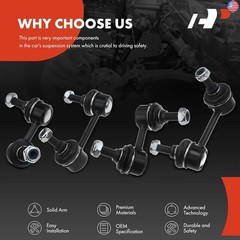 A-Premium Set of 4, Front & Rear Sway Bar Links Kit Stabilizer Bar Links
