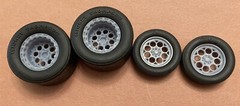 Resin 17/15 Scale inch Weld Magnum Drag Wheels With Cheater Slicks 1/24, 1/25