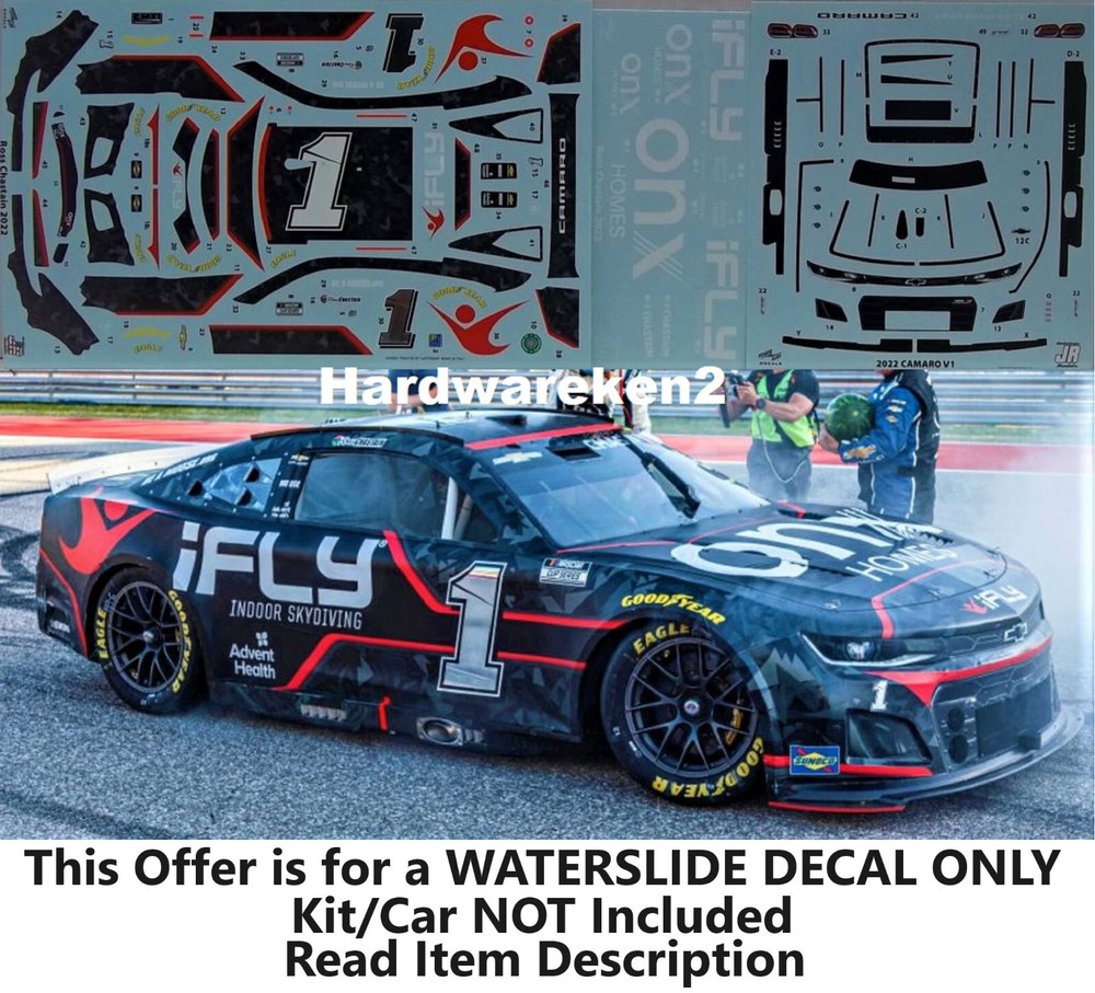 NASCAR DECAL # 1 iFLY INDOOR SKYDIVING – ONX 2022 CAMARO ROSS CHASTAIN 1/24