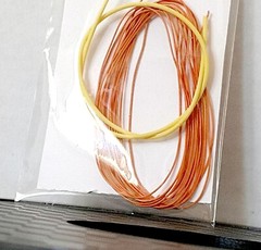6 Feet Light Orange Spark Plug Wire 1/24 1/25 Scale With Yellow Boot Material