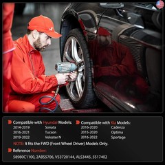 A-Premium Rear Side ABS Wheel Speed Sensor Compatible with Hyundai, Kia Models