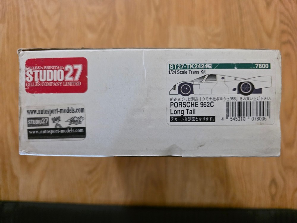 1/24th Studio 27 Porsche 962C Long Tail Trans Kit