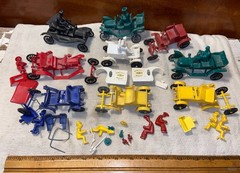 Lot of 9 Vintage 1950s Revell Highway Pioneers Action Miniatures-Parts Restore
