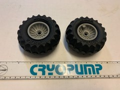 Tonka Monster Truck Tires Soft Rubber Cyclone Rims 3-5/8″ x 1.5″ Vintage