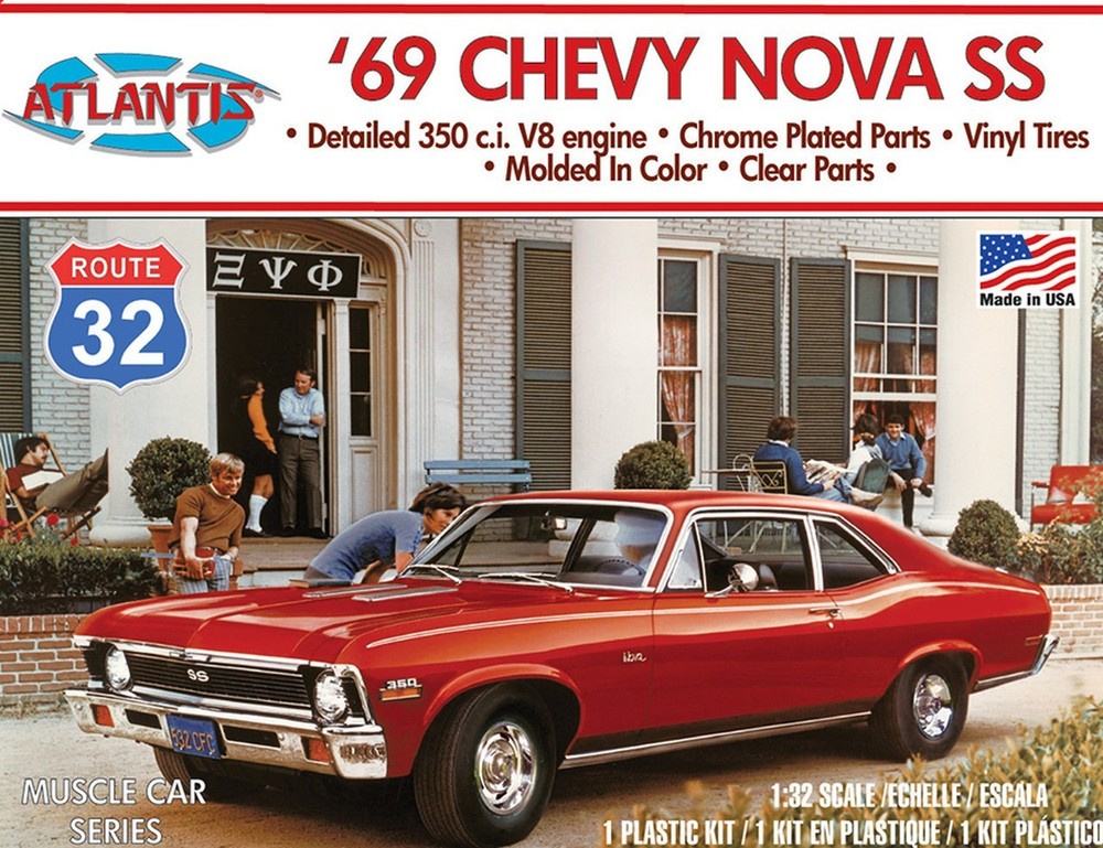 1969 Chevy Nova SS Pastic Model Kit 1/32 Scale Atlantis Models