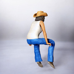 Woman Sitting on Model Cars Tailgate Bench Resin 3d print Unpainted Cowgirl