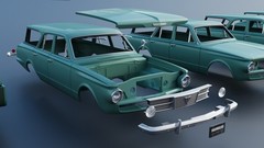 ABS-LIKE RESIN 3D PRINTED 1/25 1965 PLYMOUTH VALIANT 4-DOOR WAGON FULL KIT