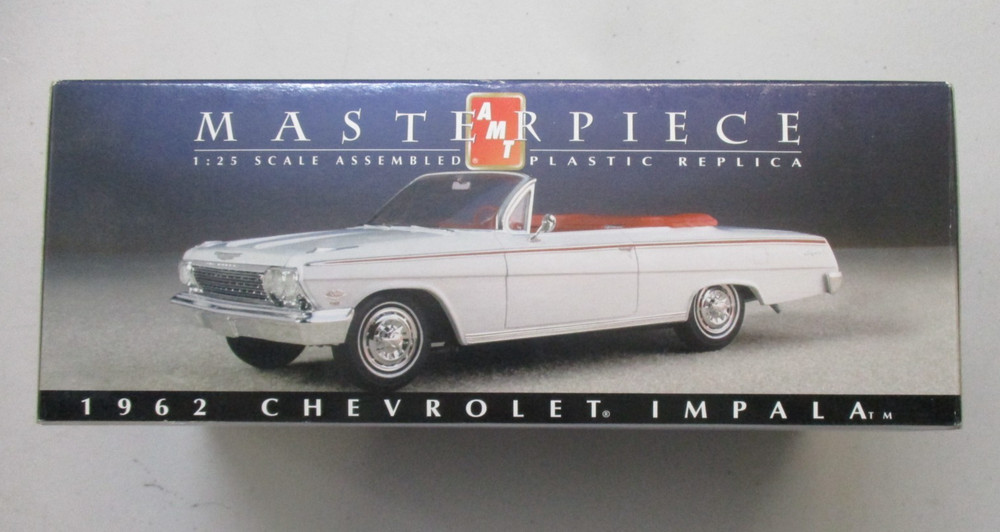 AMT MASTERPIECE 1962 WHITE & RED CHEVROLET CHEVY IMPALA REPLICA 1:25 MODEL NEW