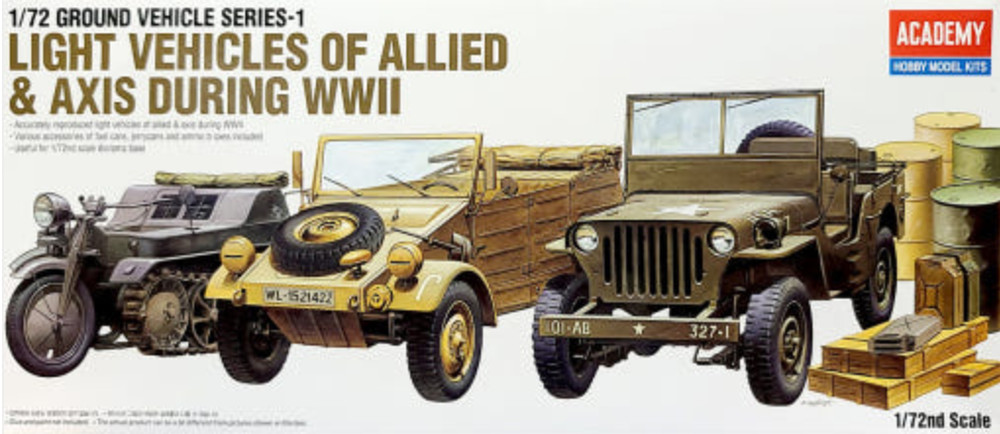 1/72 Light Vehicles of Allied & Axis During WWII Plastic Model Kit 13416 ACADEMY
