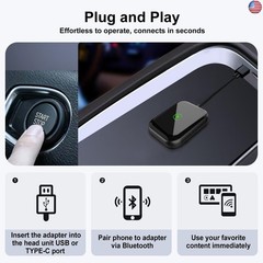 Wireless CarPlay & Android Auto Adapter ? 2-in-1 Plug & Play Solution,