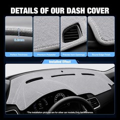 Dashboard Dash Cover Mat Carpet Compatible with 2007-2011 Toyota Camry(Grey)