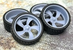 1/24 Scale: 24-Inch “Vista” Wheels And Tires; Resin;1/25